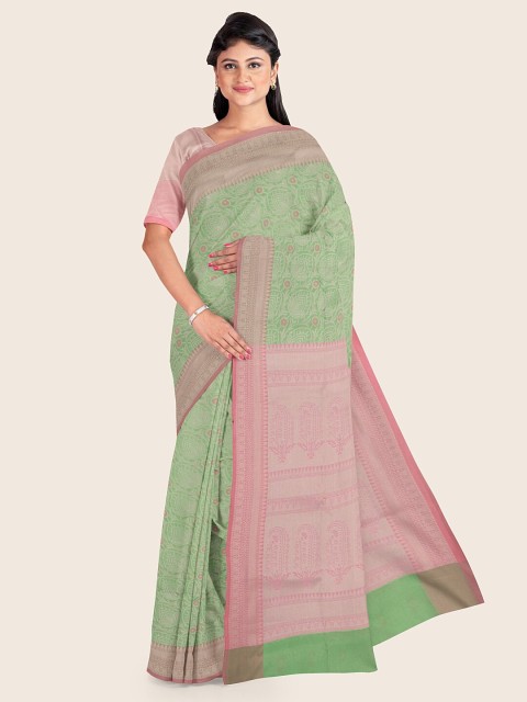 

Pothys Green & Pink Woven Design Zari Art Silk Saree