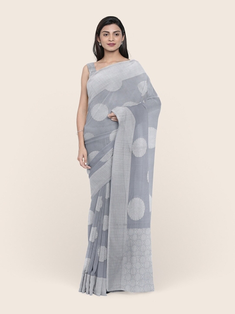 

Pothys Grey Woven Design Zari Saree