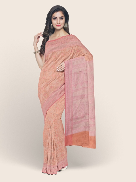 

Pothys Orange Ethnic Motifs Zari Art Silk Saree