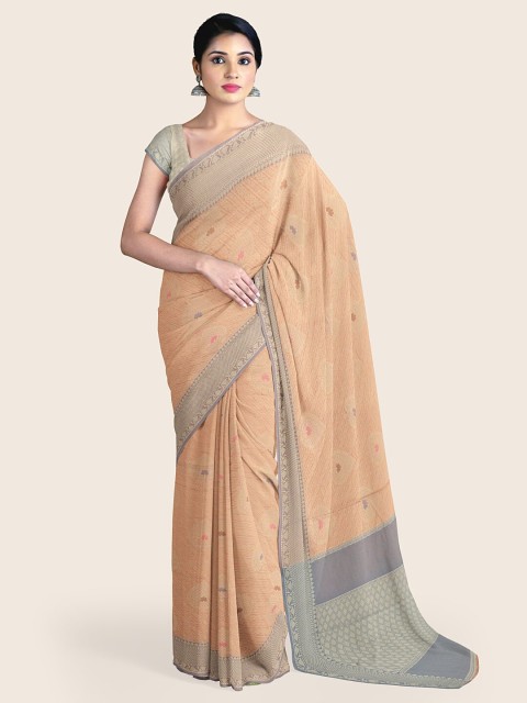 

Pothys Peach-Coloured Woven Design Zari Art Silk Saree