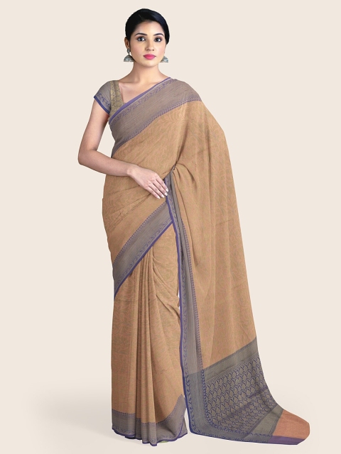 

Pothys Tan & Copper-Toned Woven Design Zari Art Silk Saree