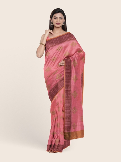 

Pothys Pink & Maroon Cotton Blend Saree