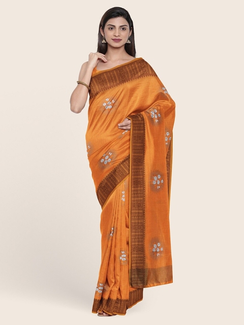 

Pothys Orange & Brown Woven Design Saree