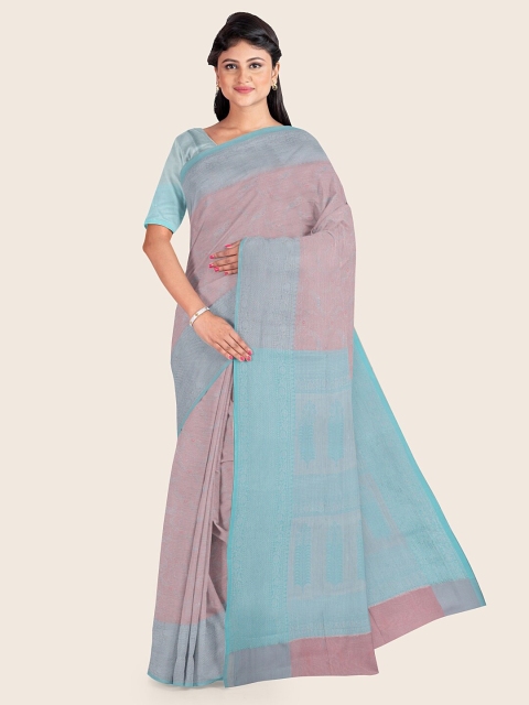 

Pothys Pink & Blue Woven Design Zari Art Silk Saree