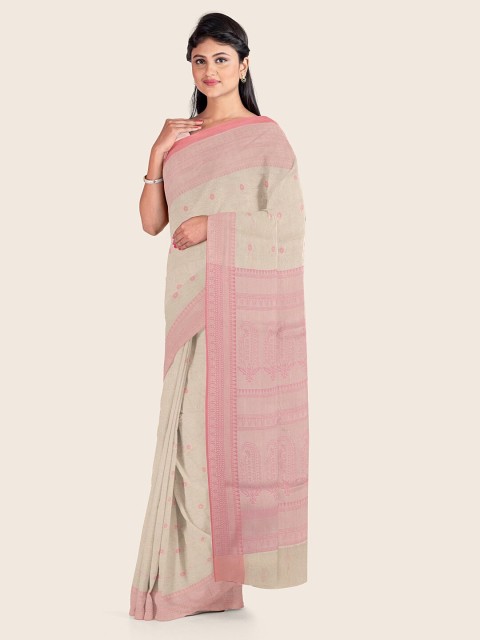 

Pothys Women Cream Woven Design Kora Muslin Saree