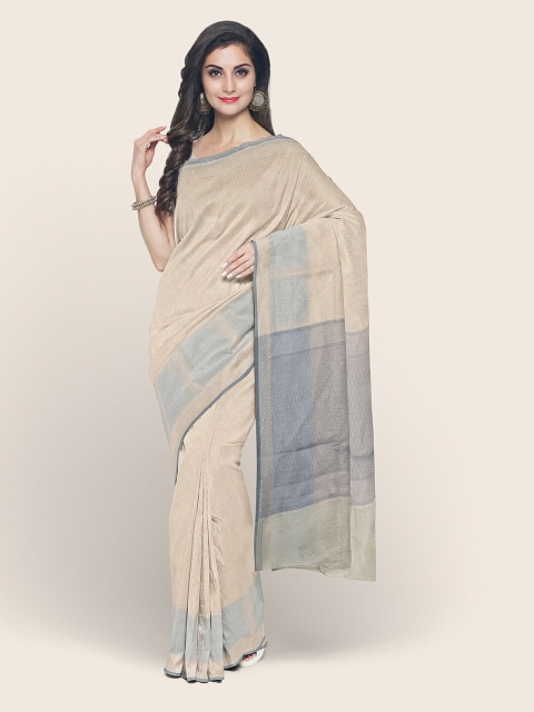 

Pothys Tan & Blue Woven Design Zari Art Silk Saree