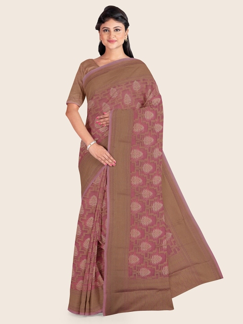 

Pothys Women Mauve Woven Design Tissue Saree