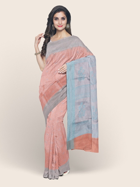 

Pothys Pink & Blue Woven Design Zari Art Silk Saree