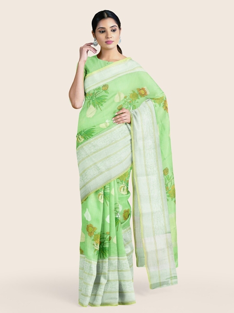 

Pothys Green Floral Saree