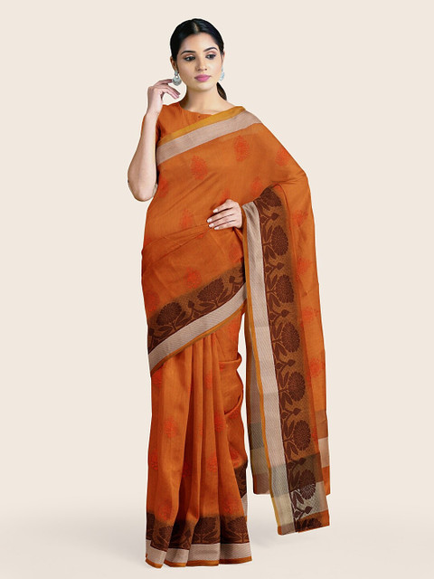 

Pothys Orange & Maroon Floral Saree
