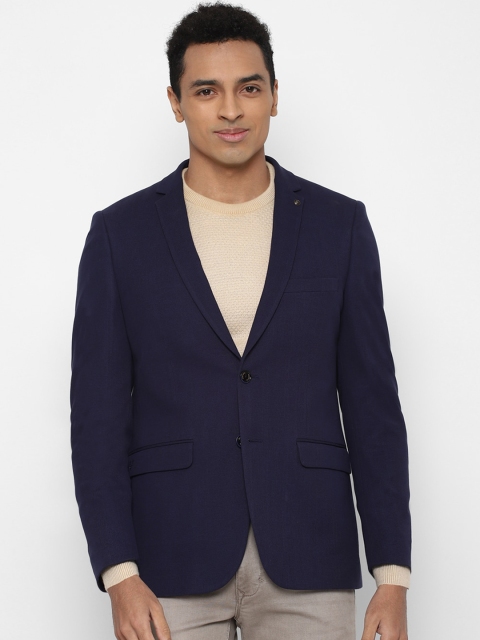 

Allen Solly Men Navy Blue Pure Cotton Slim-Fit Single-Breasted Casual Blazer