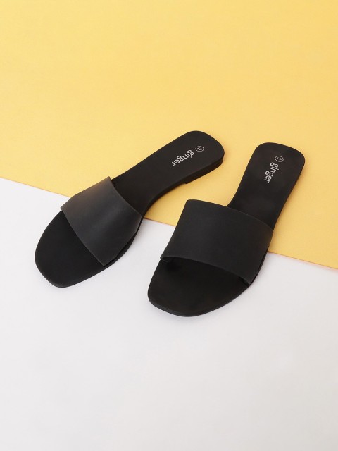 

Ginger by Lifestyle Women Black Open Toe Flats