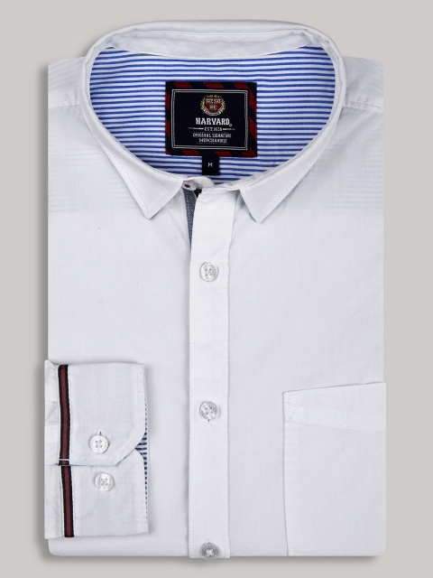 

Harvard Men White Solid Casual Shirt