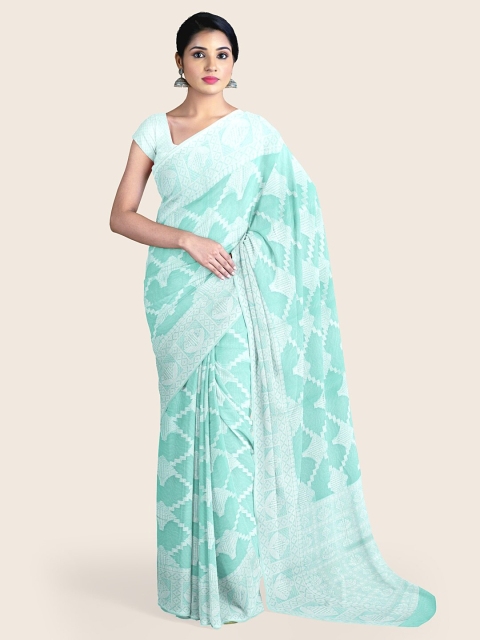 

Pothys Women Blue Tissue Abstract Woven Design Cotton Saree