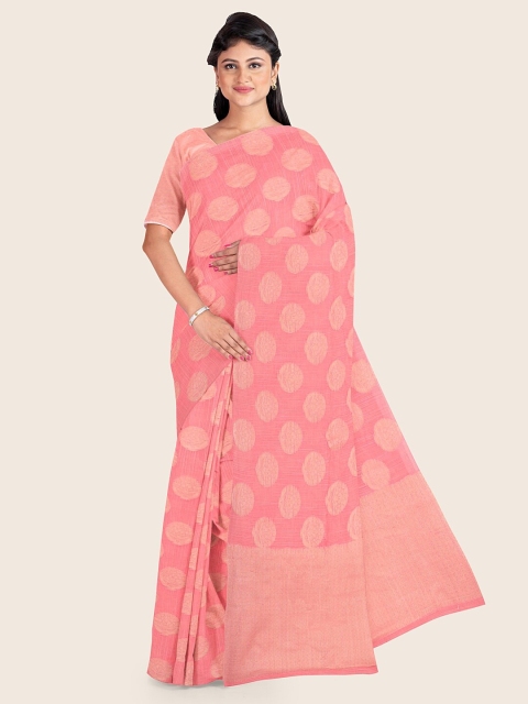 

Pothys Pink Woven Design Cotton Blend Saree