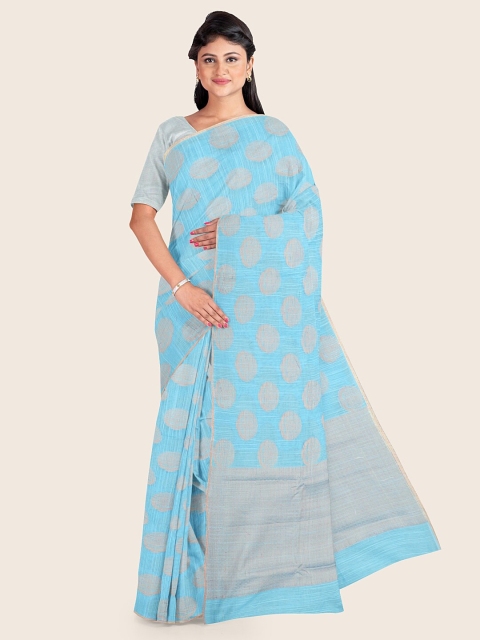 

Pothys Blue & Grey Woven Design Zari Saree