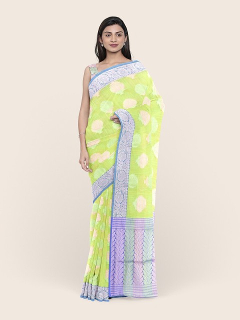 

Pothys Green & Blue Woven Design Zari Saree