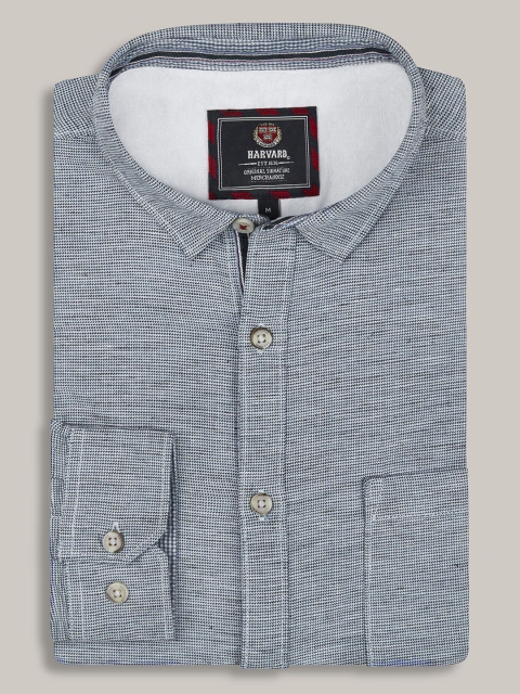 

Harvard Blue Textured Casual Shirt
