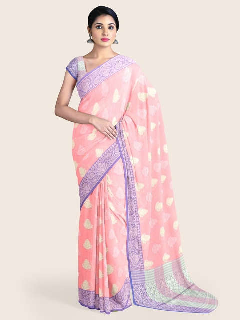 

Pothys Pink & Purple Woven Design Saree