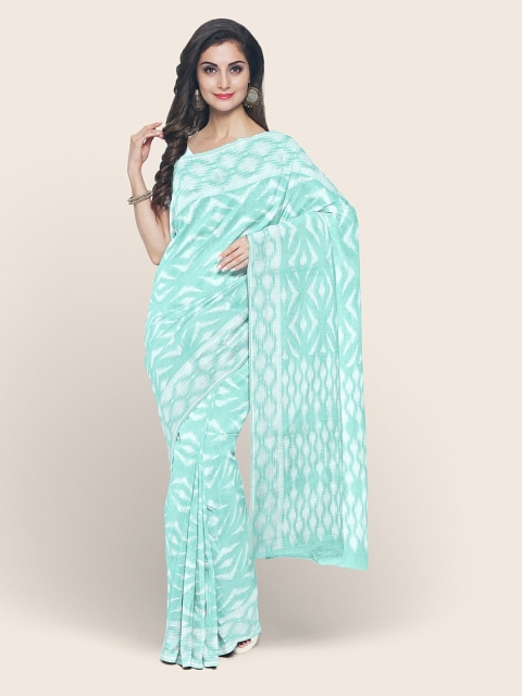 

Pothys Blue & White Woven Design Zari Tissue Saree