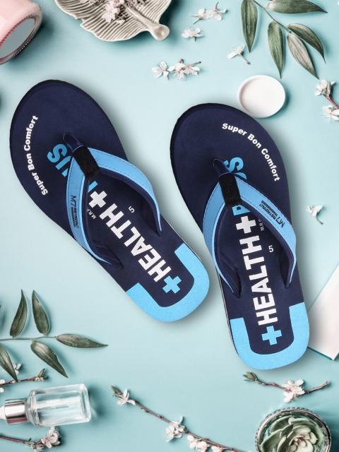

M7 by Metronaut Women Blue Printed Rubber Thong Flip-Flops