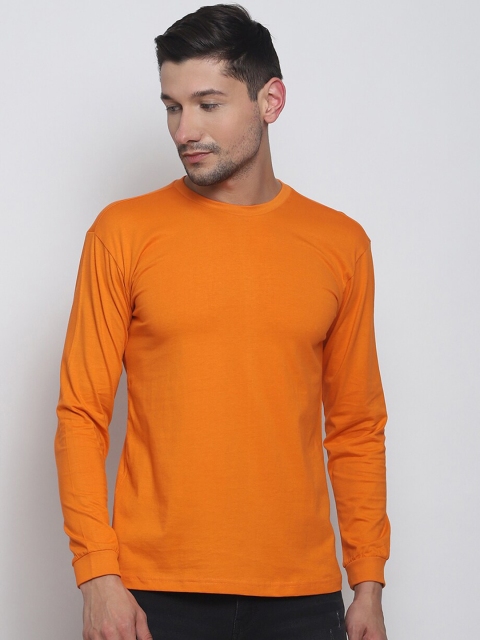 

Melangebox Men Orange Full Sleeves T-shirt