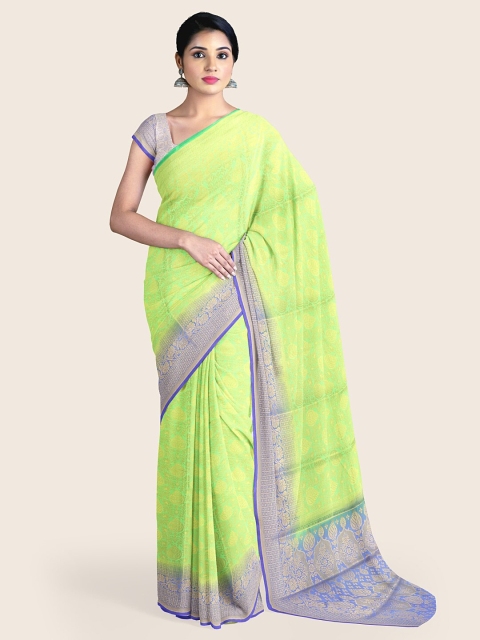 

Pothys Women Green Woven Design Rapier Silk Saree