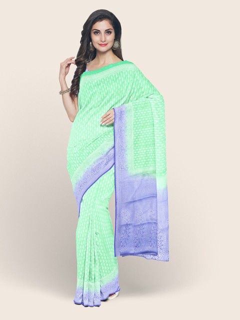 

Pothys Green & Blue Ethnic Motifs Zari Art Silk Saree