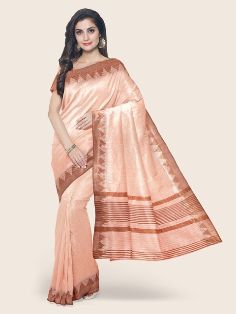

Pothys Peach-Coloured Jute Cotton Saree