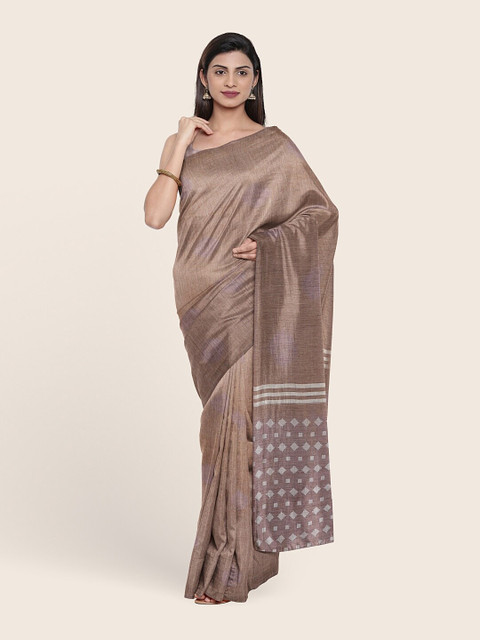 

Pothys Brown & Grey Woven Design Jute Cotton Saree
