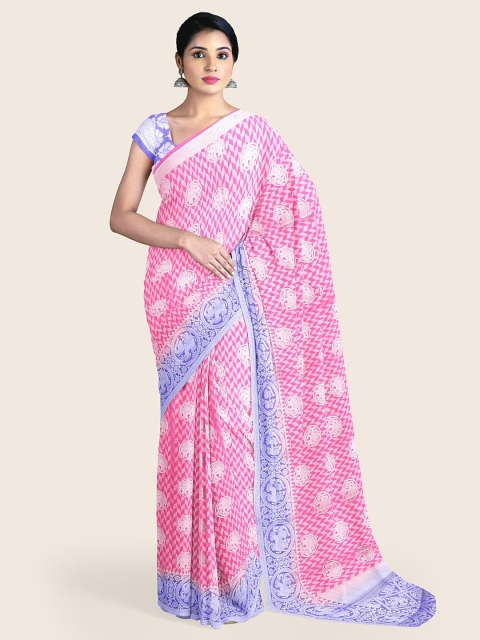 

Pothys Women Pink Woven Design Rapier Silk Saree