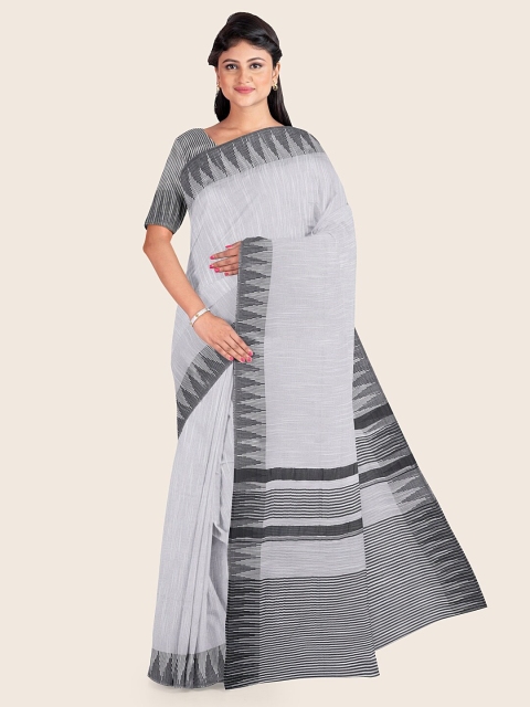 

Pothys Grey & Black Jute Cotton Saree