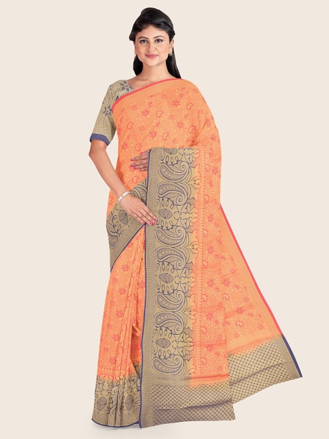 

Pothys Red & Blue Ethnic Motifs Zari Art Silk Saree