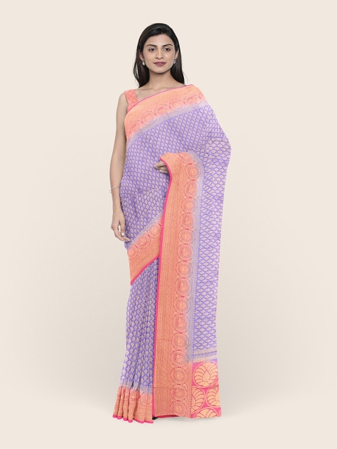 

Pothys Women Lavender Woven Design Rapier Silk Saree