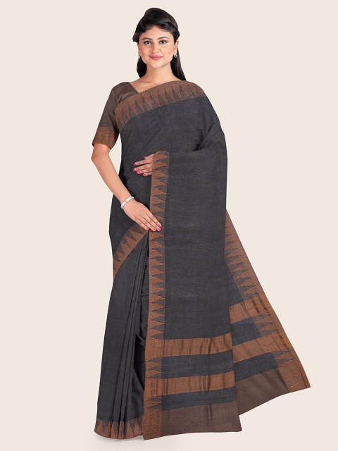 

Pothys Black & Brown Jute Cotton Saree