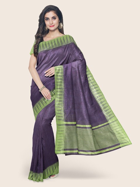 

Pothys Women Purple Solid Jute Cotton Saree