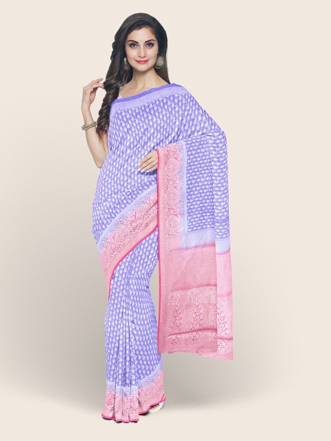 

Pothys Blue Ethnic Motifs Woven Design Art Silk Saree