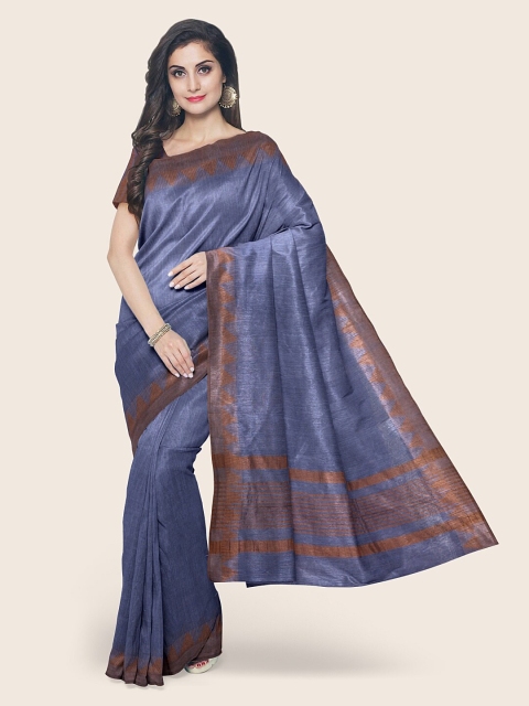 

Pothys Blue & Brown Jute Cotton Saree