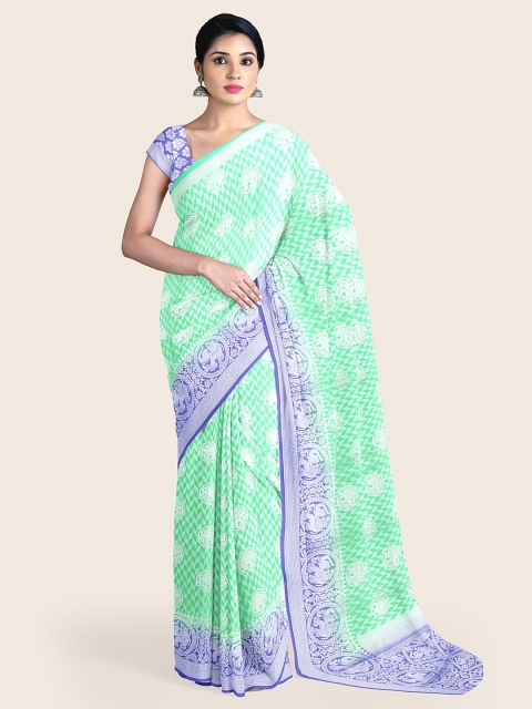 

Pothys Women Sea Green Woven Design Rapier Silk Saree