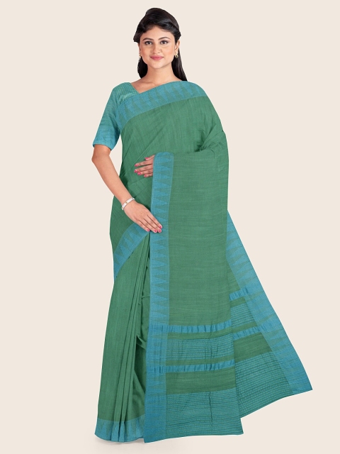 

Pothys Green & Blue Jute Cotton Saree