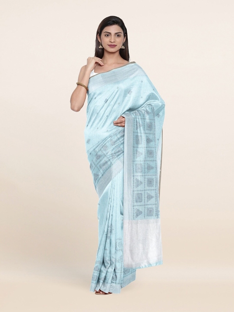

Pothys Blue Zari Jute Cotton Saree