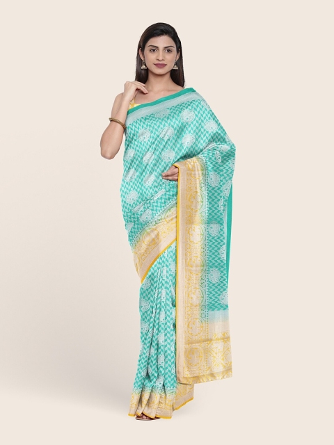 

Pothys Green & Yellow Woven Design Art Silk Saree