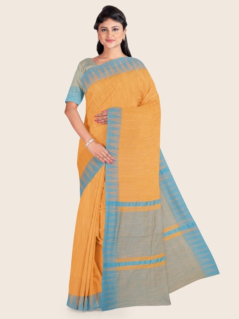 

Pothys Orange & Blue Jute Cotton Saree