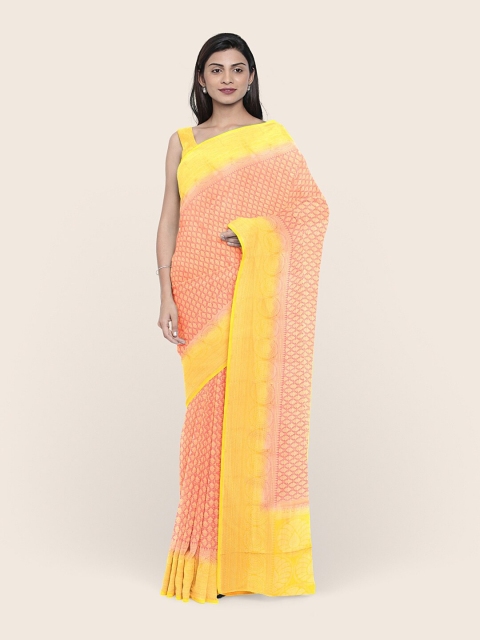 

Pothys Women Orange Woven Design Rapier Silk Saree