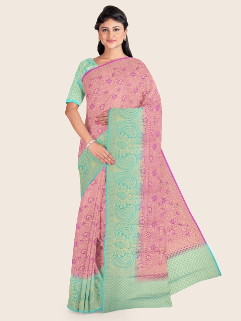 

Pothys Purple & Green Ethnic Motifs Zari Art Silk Saree