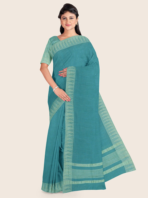 

Pothys Green Jute Cotton Saree