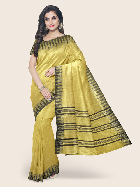 

Pothys Green & Black Jute Cotton Saree