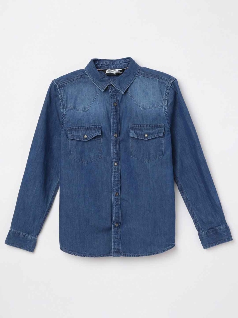 

Fame Forever by Lifestyle Boys Blue Faded Cotton Casual Shirt