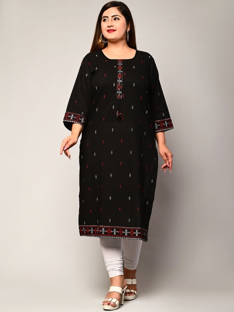 

Swasti Women Black Floral Thread Work Floral Kurta