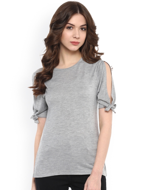 

Harpa Grey Top with Tie-Up Detail